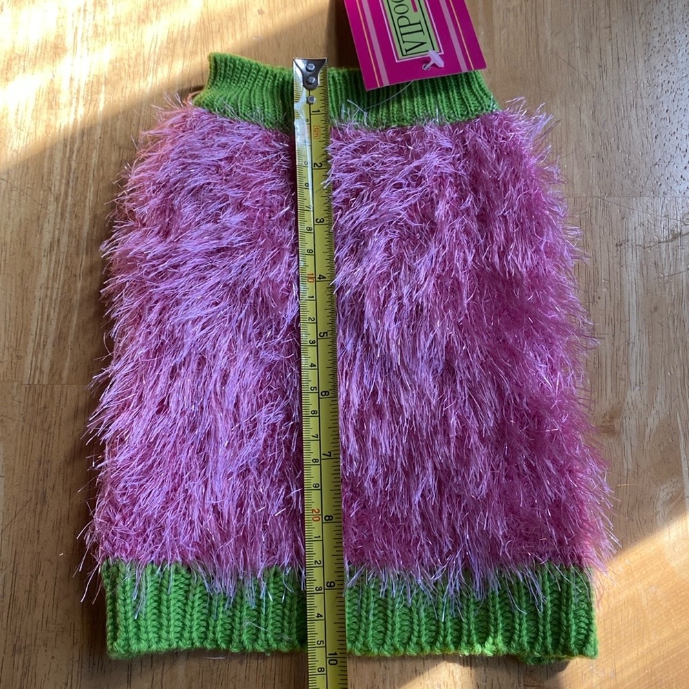 Dog Vipoochy Sweaters size XS pink green mix wool with angora light … - Picture 4 of 10